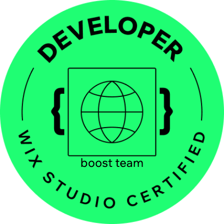 BOOST TEAM is certified as WIX Studio Developer